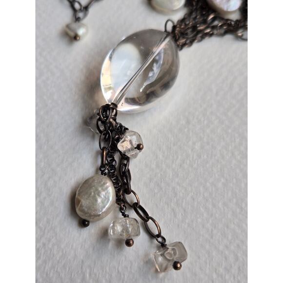Vintage N1492 Retired Silpada Sterling Silver Crystals & Pearls Necklace, 35" - Picture 8 of 10